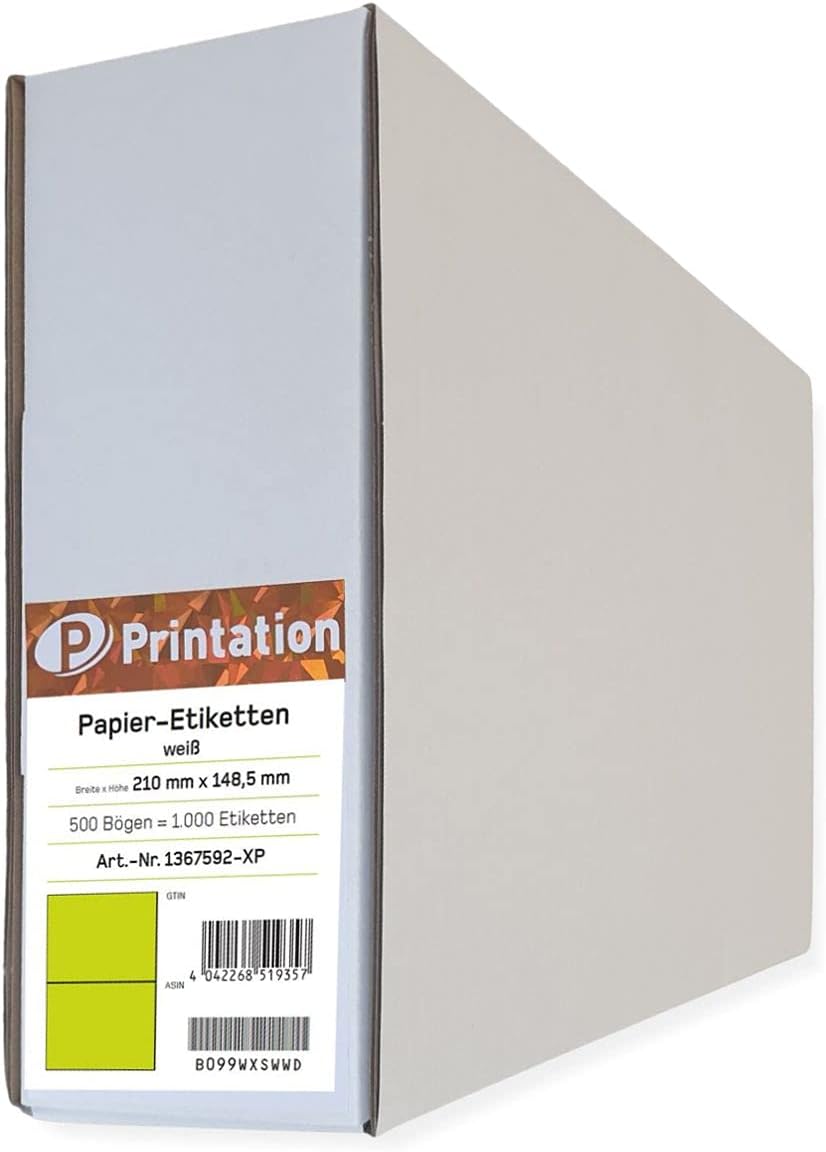 Universal Versand-Etiketten 1000 Stk. 210 x 148,5 mm weiss permanent selbstklebend - 500 A4 Bogen Gr