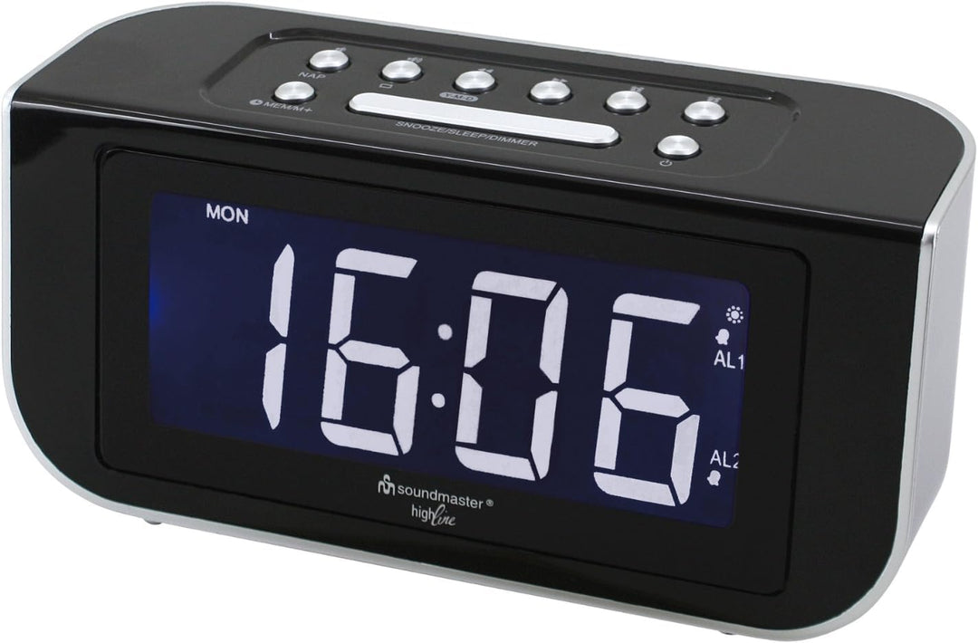 Soundmaster FUR4005 PLL UKW Funkwecker Radiowecker Wecker Dual-Alarm dimmbares Jumbo Display