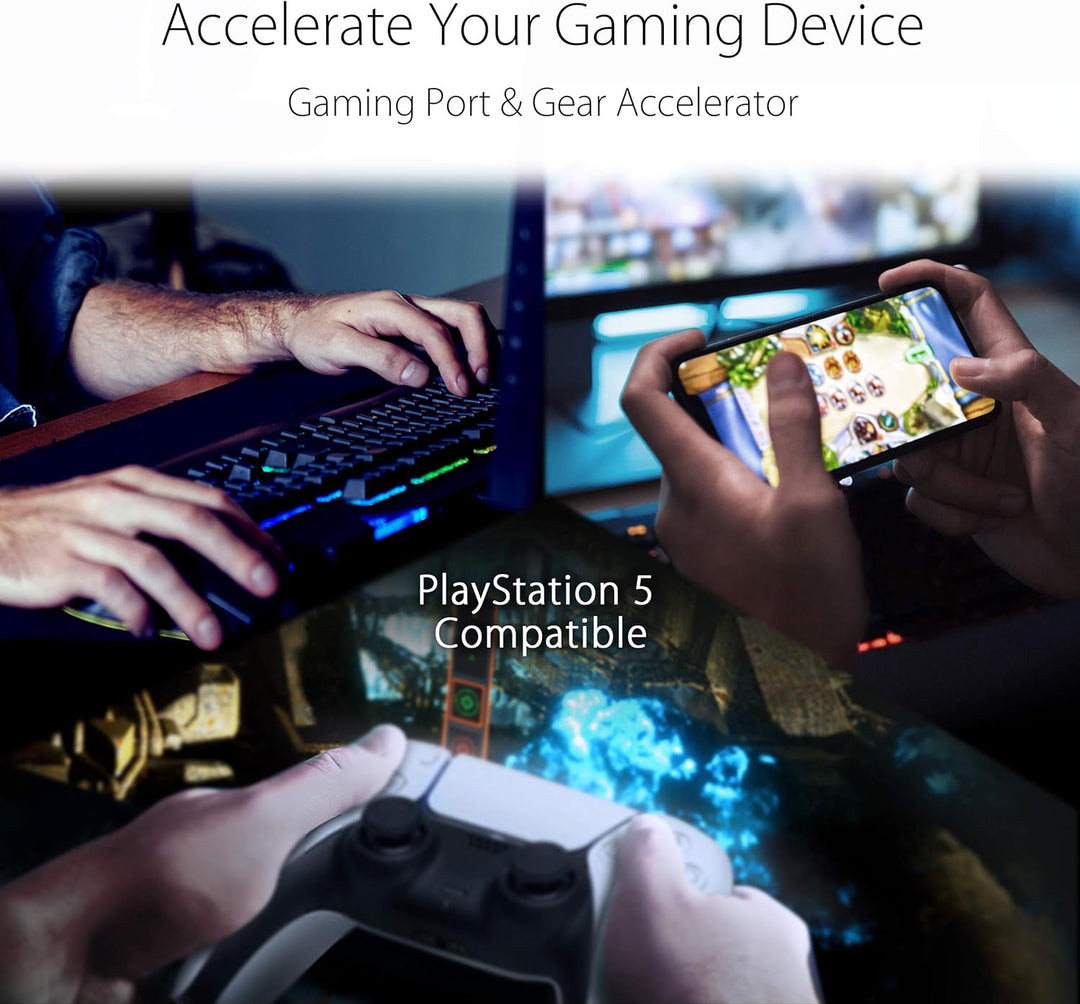 Asus RT-AX82U Gaming Router (Ai Mesh WLAN System, Aura RGB, WiFi 6 AX5400, Gaming Engine, Gigabit, 1