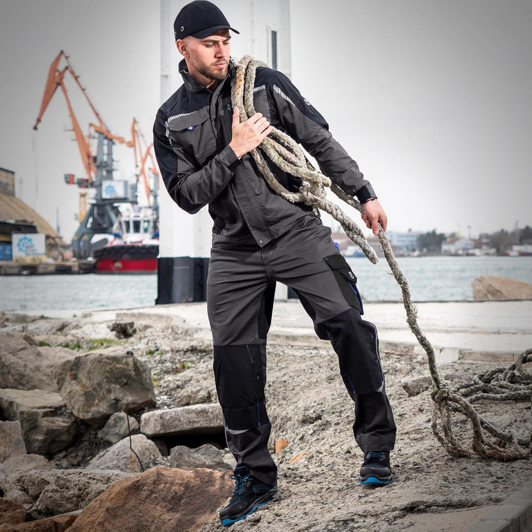 Prisma Arbeitshosen Männer Cargohose Herren mit Elastischem Bund, Hammerschlaufe, Zwei Vordertaschen