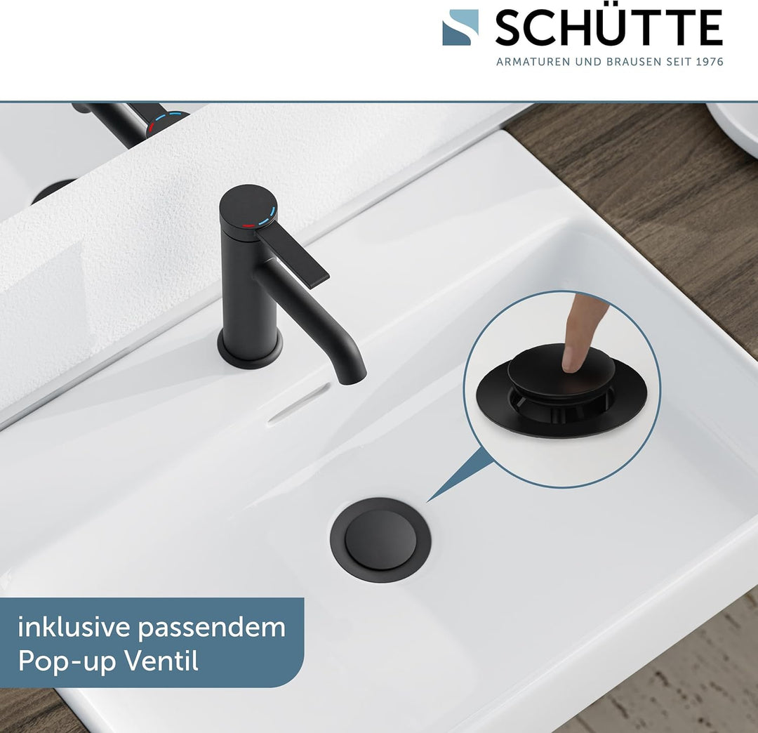 SCHÜTTE Waschtischarmatur LOS ANGELES 33106, Wasserhahn Bad mit Ablaufgarnitur, Armatur Badezimmer,