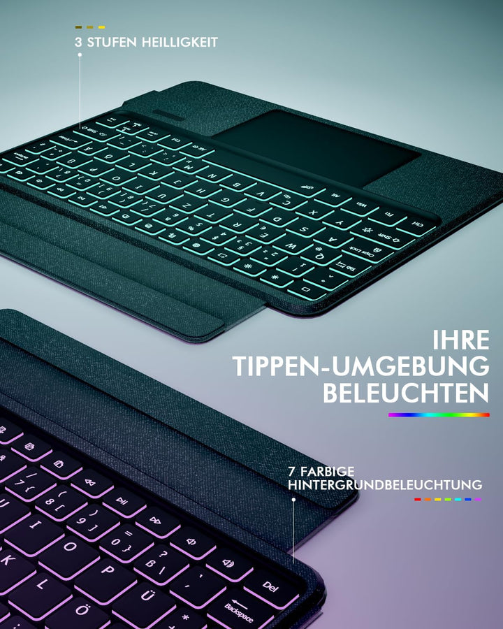 Doohoeek Tastatur mit Hülle für Samsung Galaxy Tab S10FE 2025/S9FE 10,9 Zoll/Tab S9 11 Zoll, Bluetoo