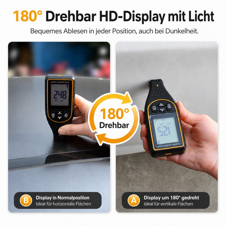 Schichtdickenmessgerät für Auto, Digitales Lackdickenmessgerät für Auto Beschichtungstiefenprüfer mi