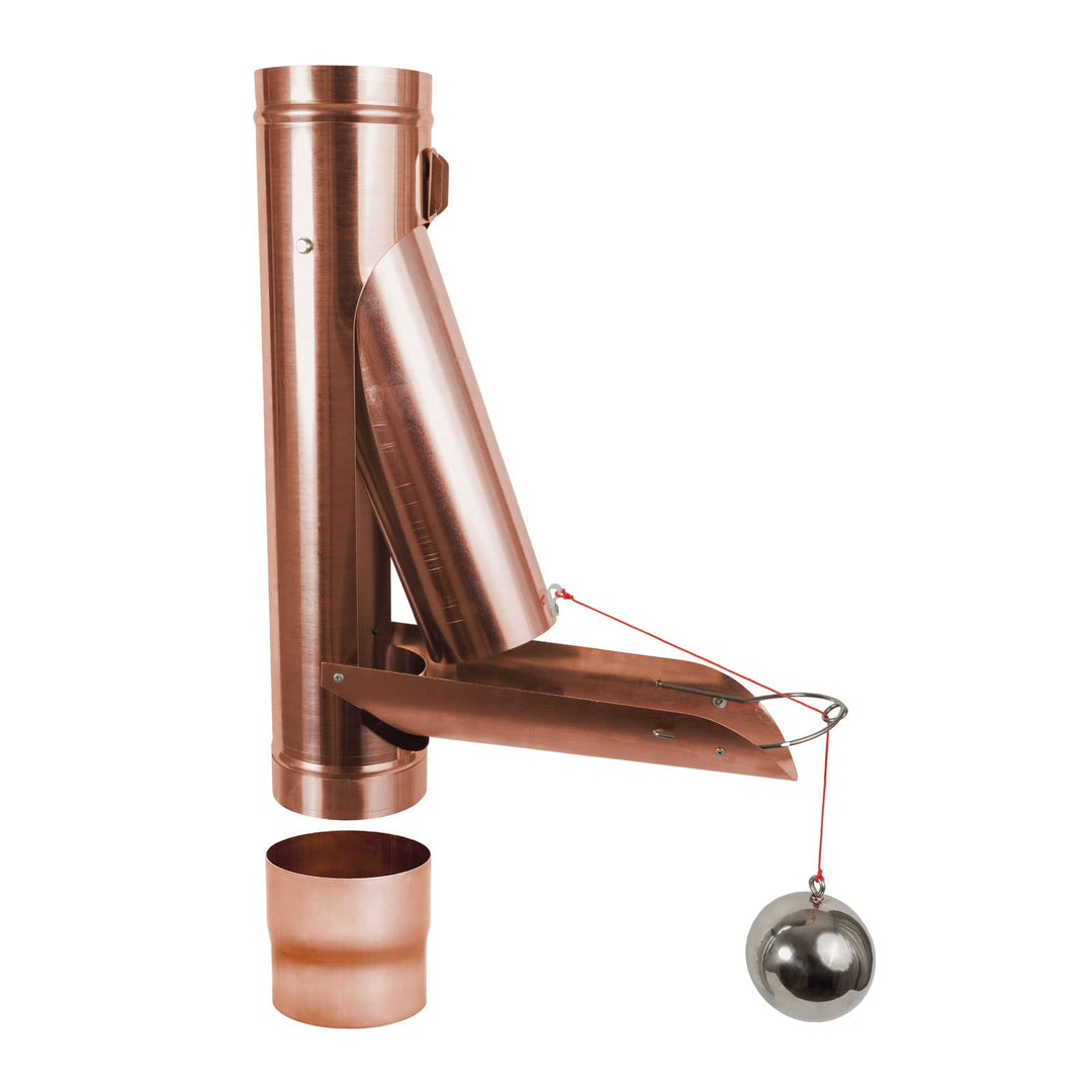 FLORANTIA Regenwasserklappe Kupfer automatisch mit Schwimmer DN 76-120 inkl. Adapter Regenrohrklappe