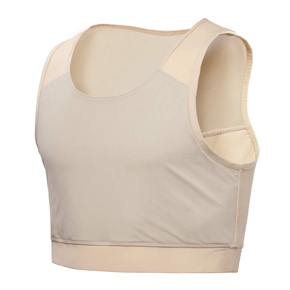 Idtswch Brustbinder für Transgender Brustbinder Half Ftm Binder Brust Kompressions-BH L Nude, L Nude