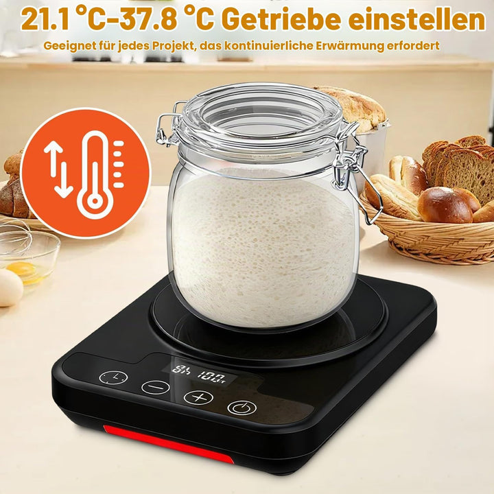 Sauerteigstarterwärmer mit Präzisions-Thermostat (21-38°C) &amp;12h Timer, Sauerteig Starter Warmer mit