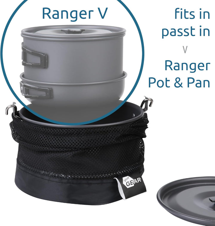 your GEAR Ranger Pot & Pan - Kochgeschirr mit Topf, Pfanne, Deckel - Erweiterungsset zum Ranger V Se