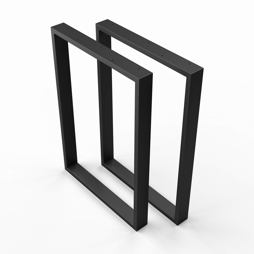 sossai® Stahl Tischkufen (pulverbeschichtet) TKK1 | Farbe: Schwarz | 2 Stück | Breite 70 cm x Höhe 7