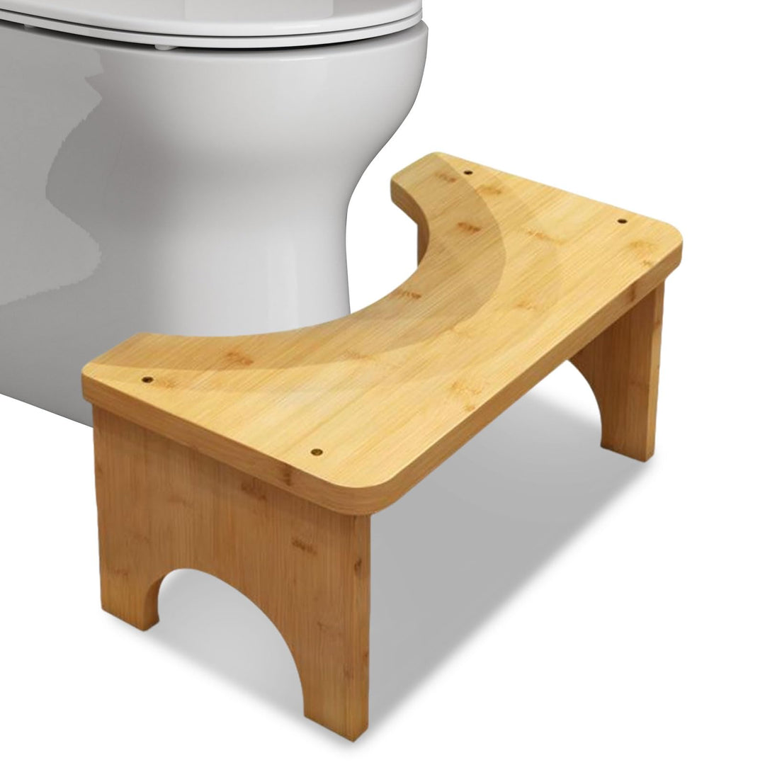 Toilettenhocker aus Bambus, 37×20×17 cm Rutschfester & Ergonomischer WC Hocker zur Verdauungsförderu