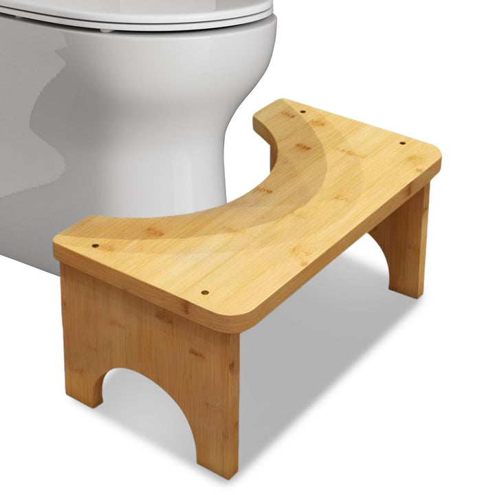 Toilettenhocker aus Bambus, 37×20×17 cm Rutschfester & Ergonomischer WC Hocker zur Verdauungsförderu
