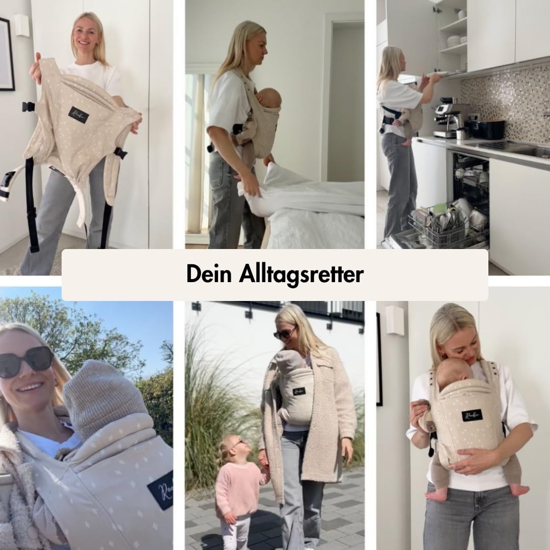 Rookie Babytrage ab Geburt - Ergonomisch, Bequem, Bio-Stoffe - Premium Elite Design - Baby Trage sch