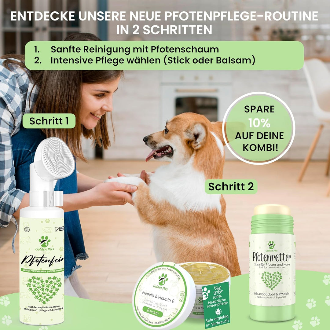 Testnote Sehr gut - Pfotenreiniger für Hunde & Katzen 200 ml - 100% Natürlicher Pfotenschaum reinigt