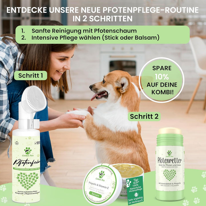 Testnote Sehr gut - Pfotenreiniger für Hunde & Katzen 200 ml - 100% Natürlicher Pfotenschaum reinigt