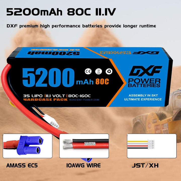 DXF 14,8 V 4S Lipo Akku 6200 mAh 80 Chardcase Hartschale Akku mit EC5-Anschluss für FPV Racing Drohn