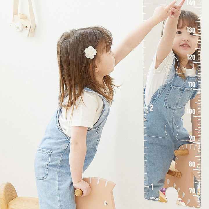 Wachstumstabelle Spiegel, Growth Chart Mirror Mit 6 Acrylspiegel, Aufklebern, Acryllineal, Wachstums