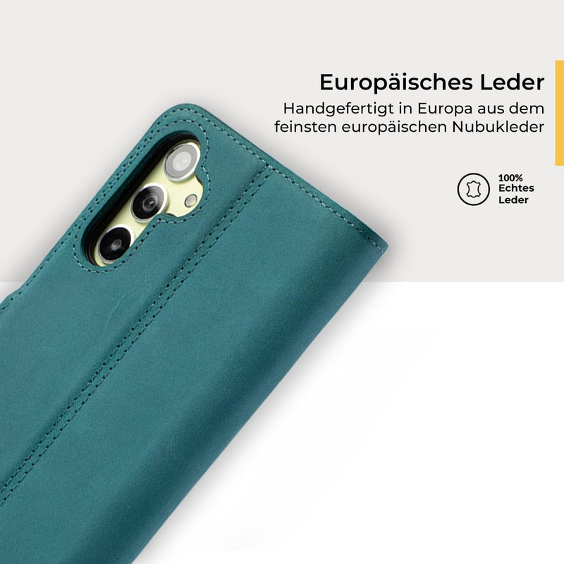 Snakehive Samsung Galaxy A34 Hülle Leder - Stylische Handyhülle mit Kartenhalter & Standfuss - Handy