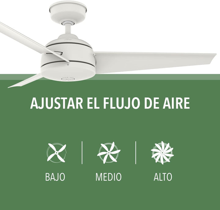 HUNTER FAN Finley, 36 inch, Indoor Ceiling Fan with Light and Handheld Remote, Fresh White Finish, 3