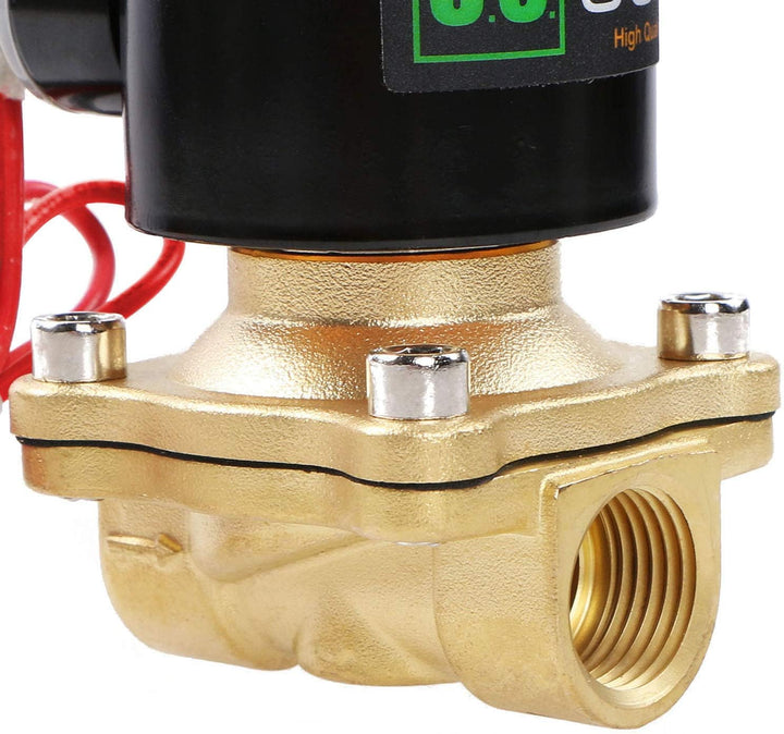 U.S. Solid 1/2" G 230V AC Messing Magnetventil Direktgesteuert für Wasser Luft Gas Öl NC Brass Solen