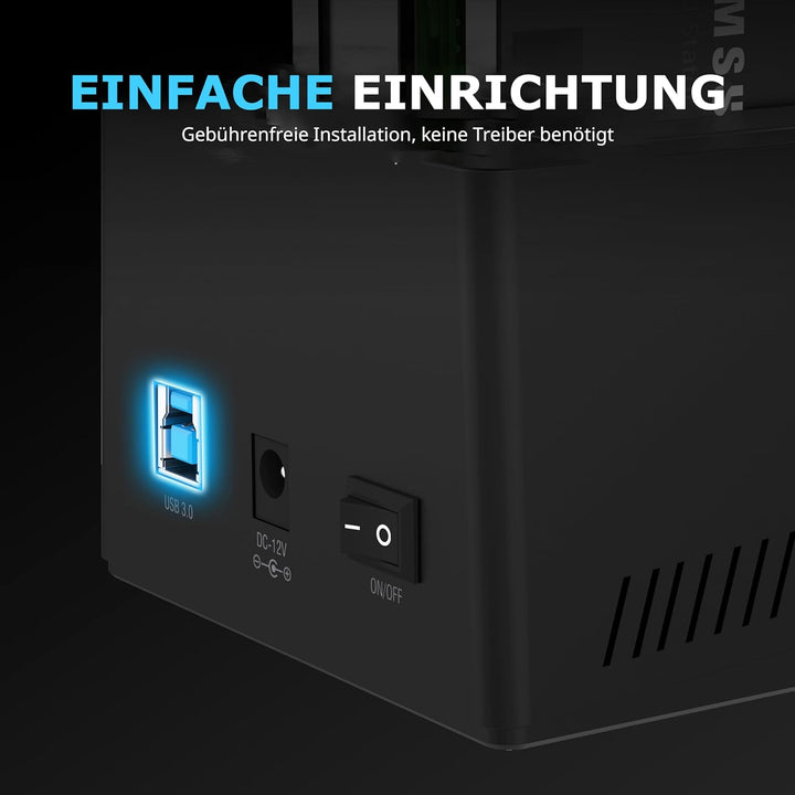 Sabrent SSD/HDD 2,5/3,5 Zoll Docking Station, festplatten gehäuse, USB 3.2 Gen1 offline Klon, sata z
