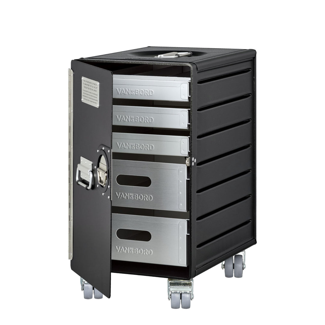 Rollcontainer mit Schubladen, mobiler Aktenschrank, Metallschrank, Schubladenschrank Küche, Druckert