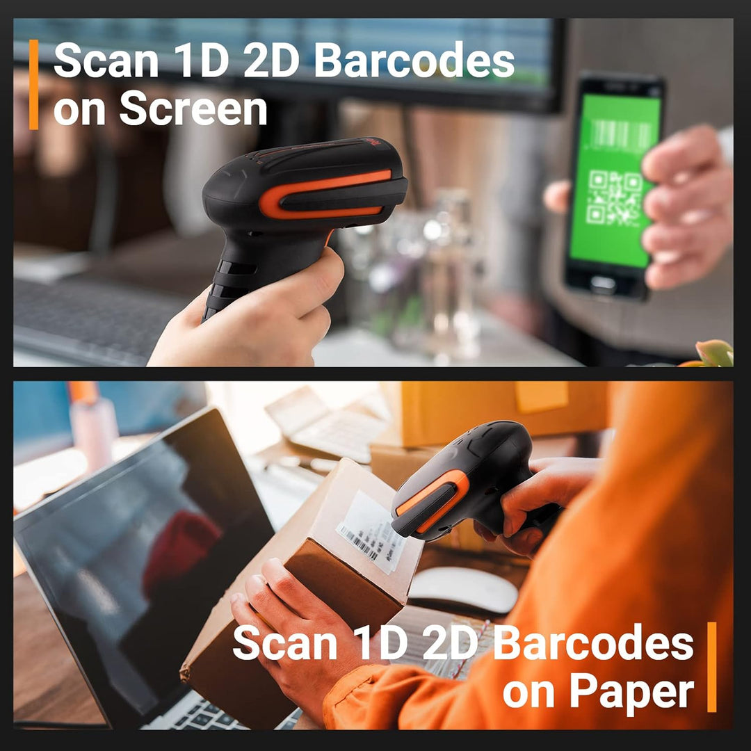 Tera Pro Leistungsstarker Industrie 1D 2D QR Barcodescanner mit Kabel und Ständer robust stossfest s