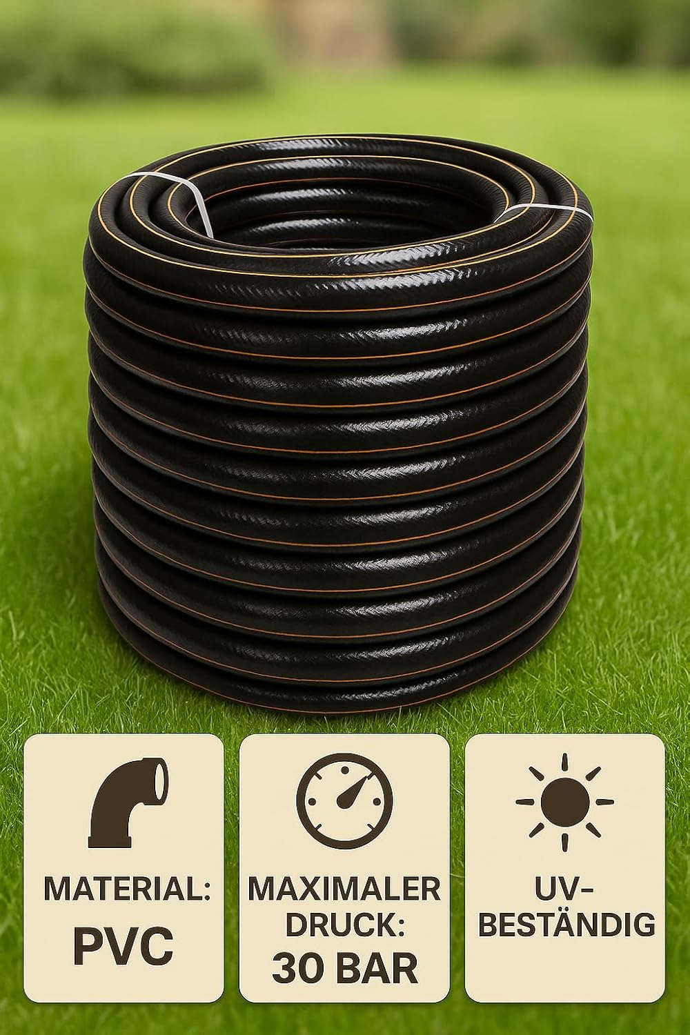 NAKA Carbon Gartenschlauch 4-lagig Flexibel Wasserschlauch Flexibler 3/4-Zoll-Schlauch 50m