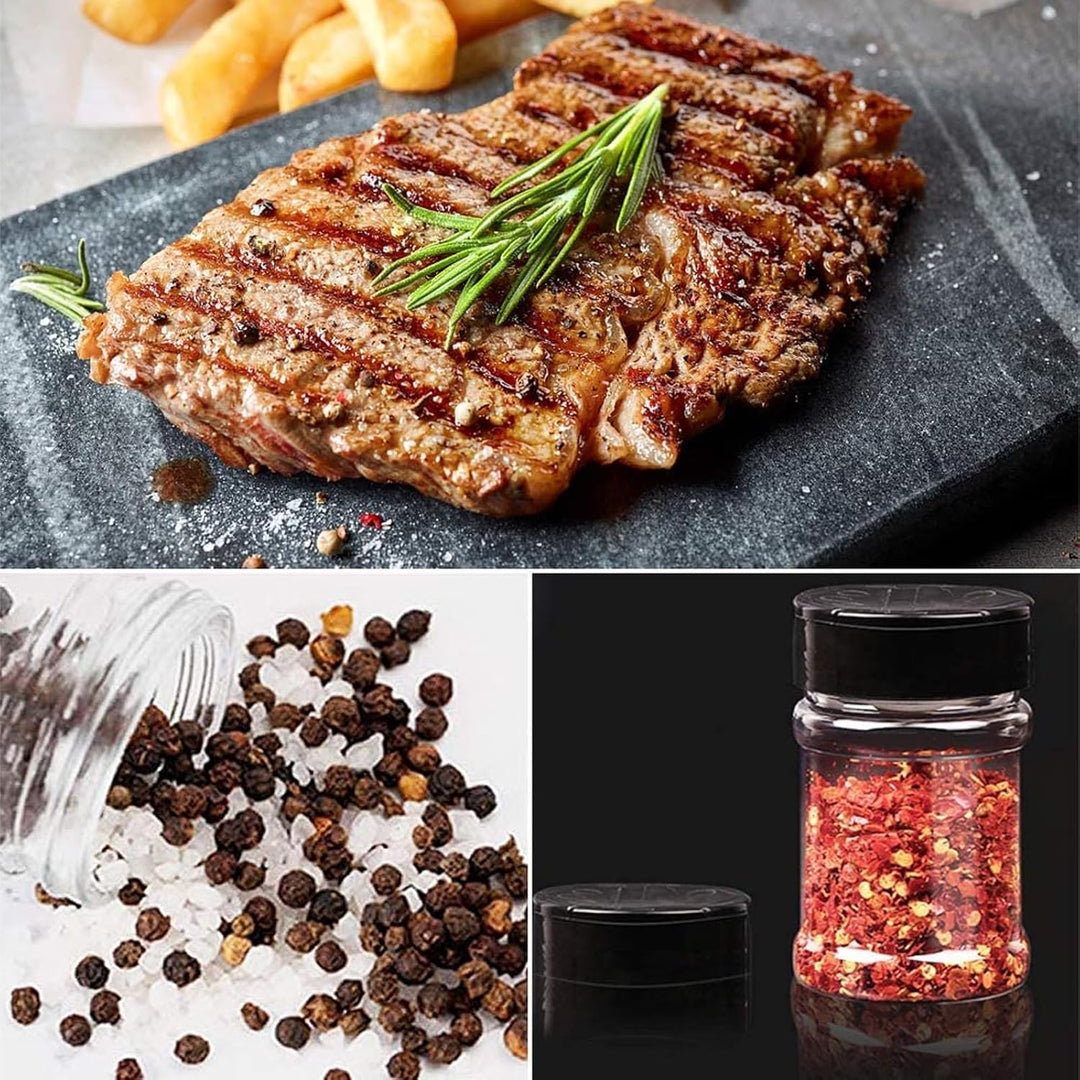 20 Stück Gewürzgläser aus Kunststoff mit Streudeckel – 150 ml / 5 oz Kleine Gewürzbehälter, Runde Ge