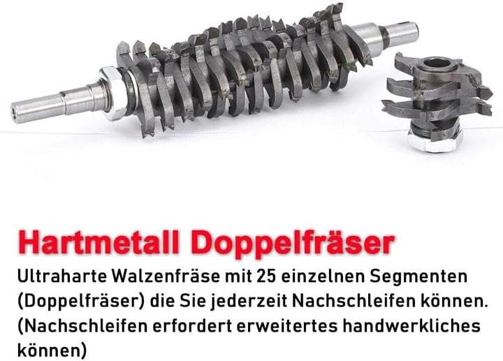 XIIW Betonfräse für Harten Oberflächen, 1600W 4000UPM Walzenfräse Sanierungsfräse Putzfräse Mauerfrä