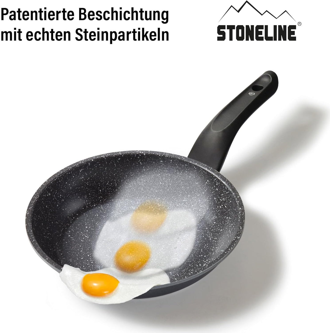 STONELINE Made in Germany Pfannenset Magnetgriff 6 teilig, 24/28 cm, Antihaft beschichtete Pfanne mi