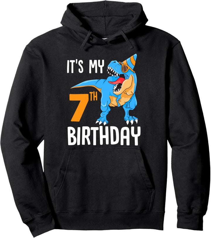 Es ist mein 7. Geburtstag Sieben Dinosaurier Dino Pullover Hoodie