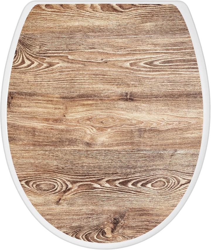 banjado Toilettendeckel mit Absenkautomatik 44,5x37cm - Soft Close Toilettensitz - WC Sitz mit Absen