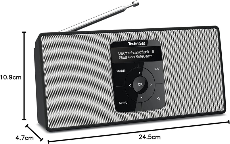 TechniSat DIGITRADIO 2 S - Tragbares DAB Stereo-Radio mit Akku (DAB+, UKW, Bluetooth Audiostreaming,