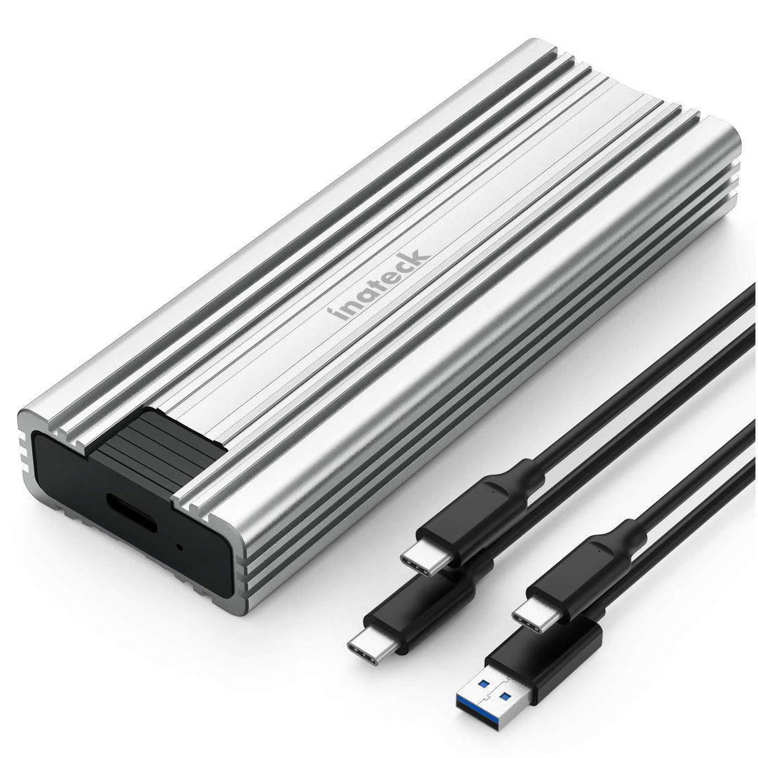 Inateck NVMe M.2 USB 3.2 Festplattengehäuse mit Kühlkissen 10 Gbps, unterstützt M.2 SATA B+M Key und