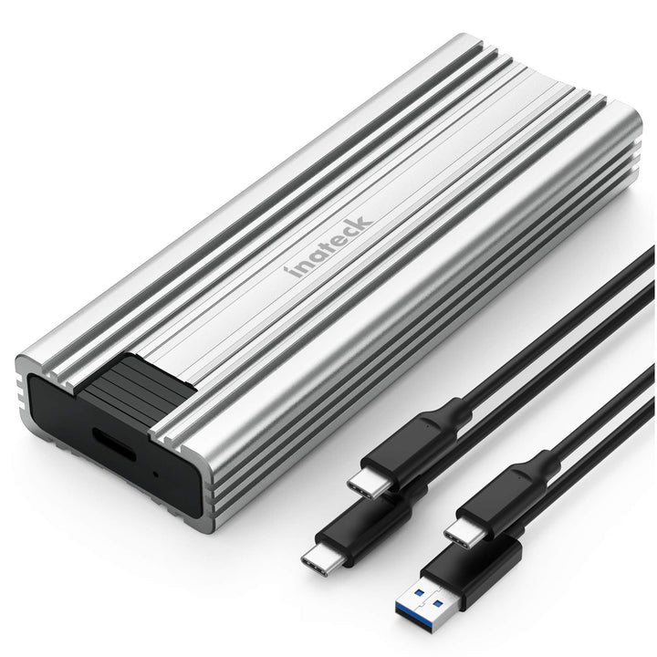 Inateck NVMe M.2 USB 3.2 Festplattengehäuse mit Kühlkissen 10 Gbps, unterstützt M.2 SATA B+M Key und
