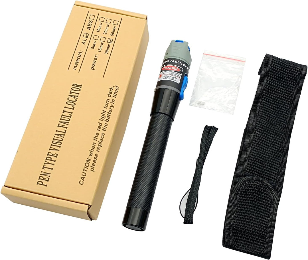 Visual Fault Locator (VFL), Red Light Pen 10mW Testeur de Câble à Fibre Optique avec Connecteur de 2