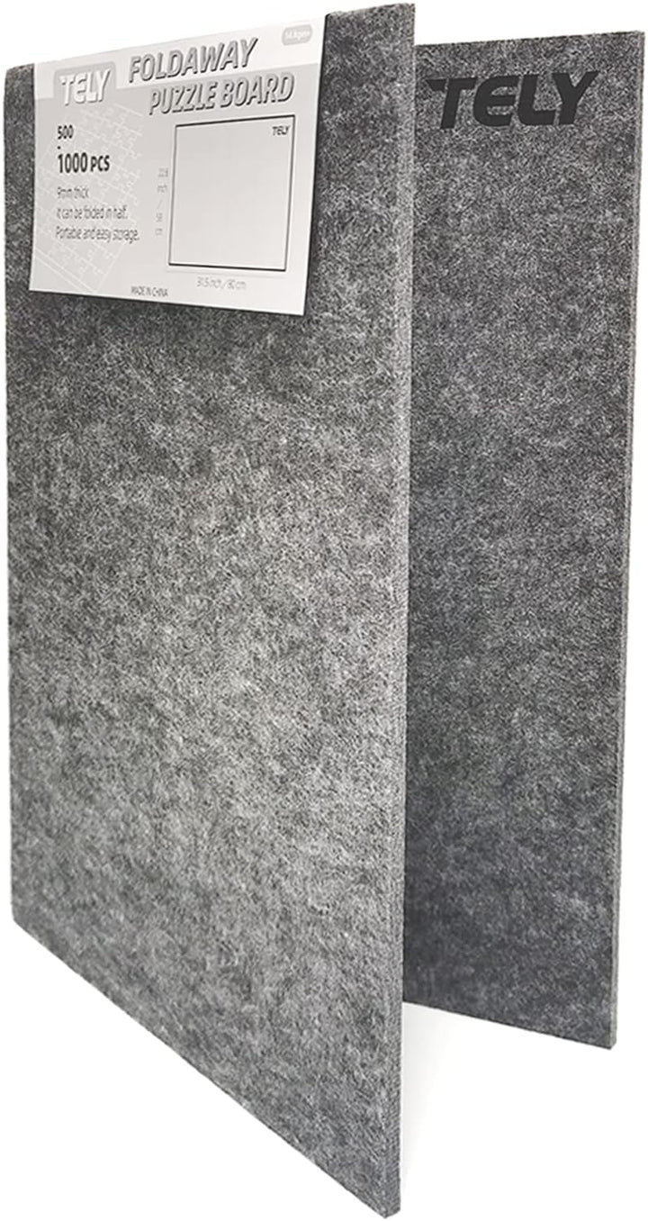 TELY Klappbare Puzzlematte aus Filz für bis zu 1000 Puzzleteile, faltbar zur einfachen Aufbewahrung,
