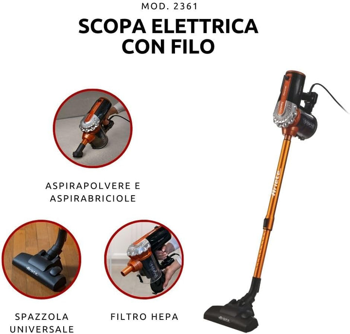 Ariete Handy Force 2361, Elektrobesen, Orange, Handy Force 2361