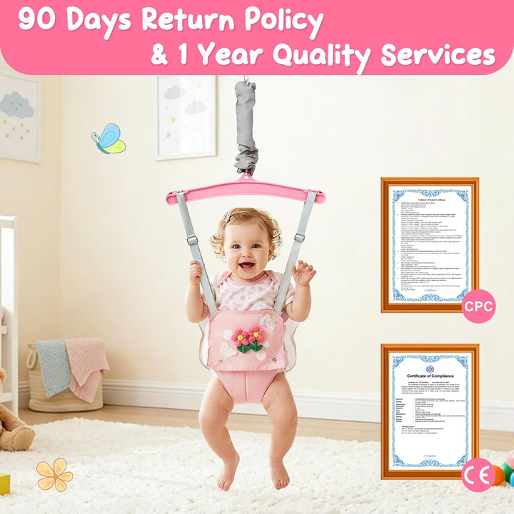 FUNLIO Baby Jumper mit Deckenhaken für 6–24 Monate, Türhopser für Babys für drinnen und draussen, Ba