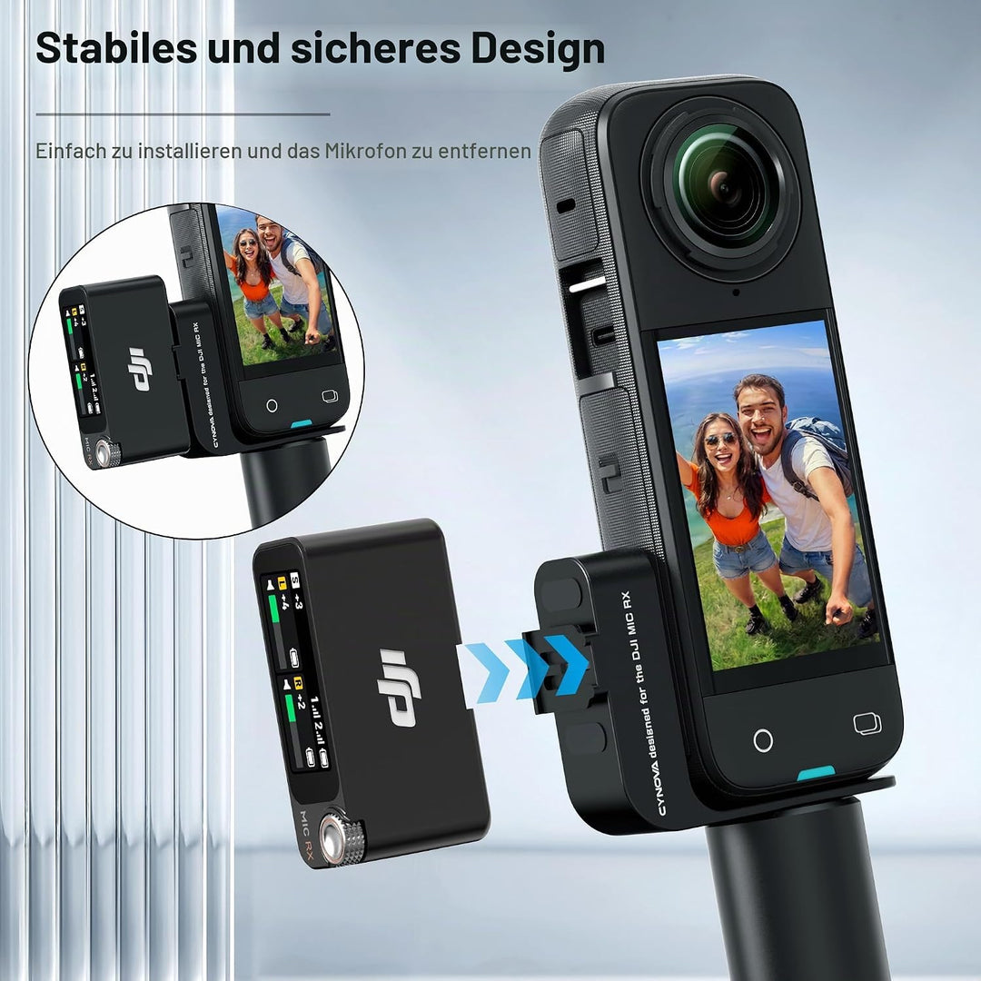 CYNOVA Cold Shoe für Insta360 X4 Zubehör,Wireless Mikrofon Halterung,Mikrofonhalterung Kompatibel Mi