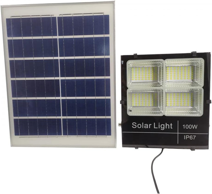 JANDEI - LED-Projektor Solar 1300 Lumen, 100 W separater Lithium-Akku 224 LEDs