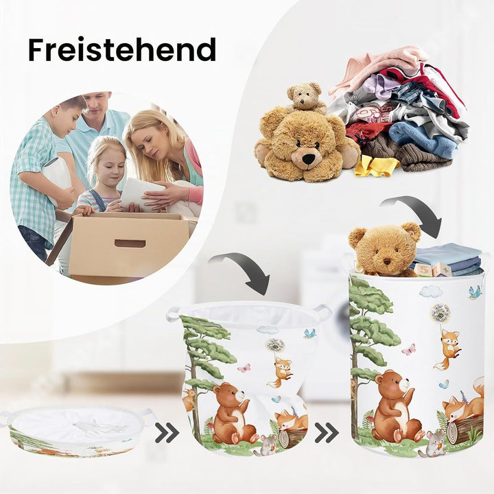 Gross Wäschekorb Wasserdicht Aufbewahrungskorb für Kinder, 63L | Aufbewahrungsbox mit Stoff, Kleidun