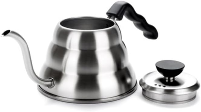 Hario Buono Wasserkocher 1.0 Liter / V60 Coffe Drip Kettle 1.0 Litres, M M Stainless Steel, Silver,