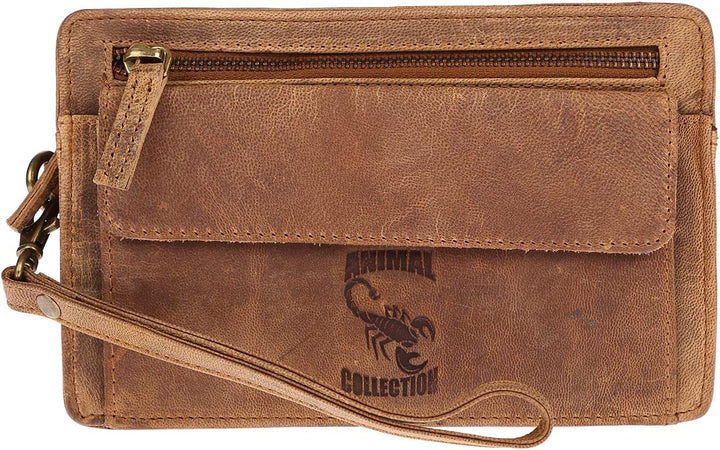 Christian Wippermann Herren echt Leder Handgelenktasche Herrenhandtasche Dokumententasche Tasche Dop
