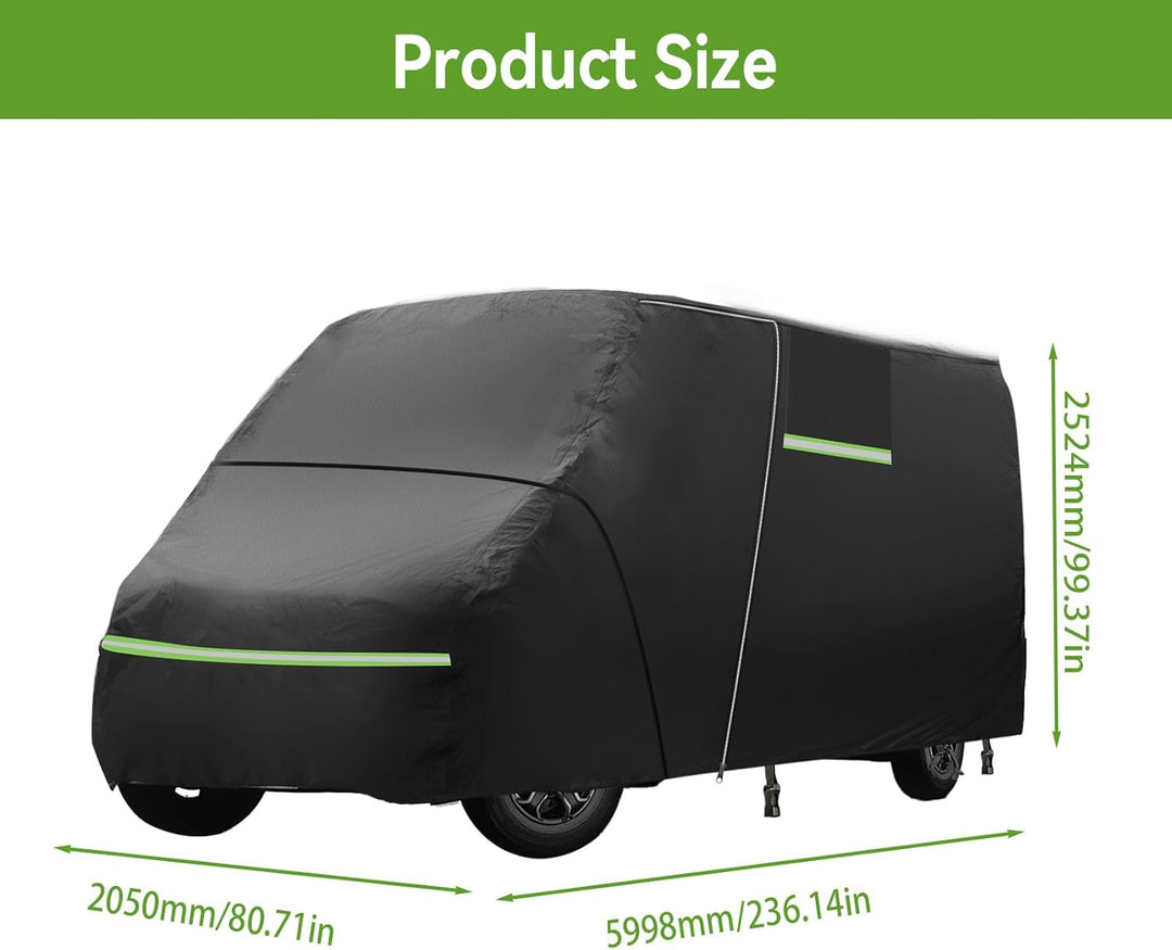 Vollgarage für FIAT Ducato 2006–2024, wasserdichte Wohnmobil-Abdeckung mit seitlichem Tür-Reissversc