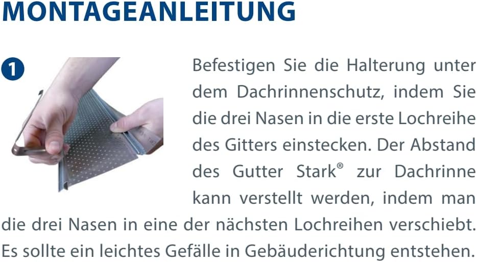 Zambelli Gutter Stark Laubschutzgitter 2 m lang Dachrinnenschutz inkl. Halter (333/2000), 333/2000