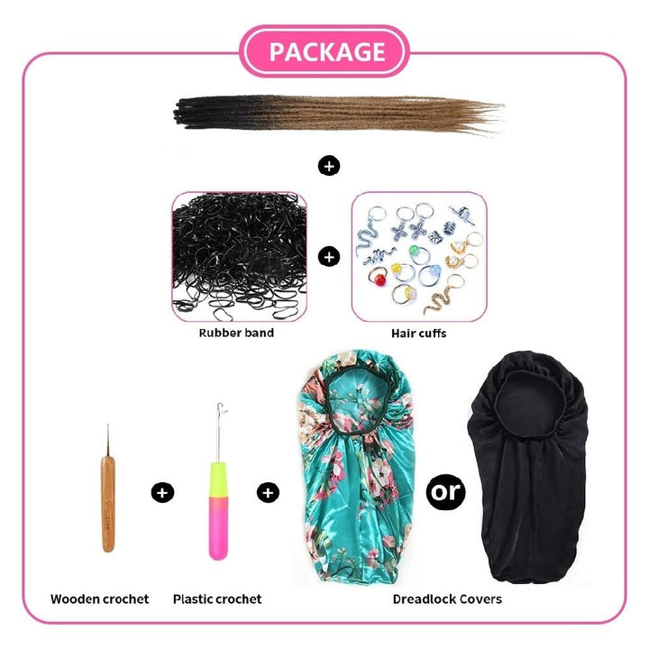 Dünne 0.6cm Synthetische Dreadlock Extensions Handgemacht 24 Zoll 20 Stränge Häkelhaar Lange Häkelzö