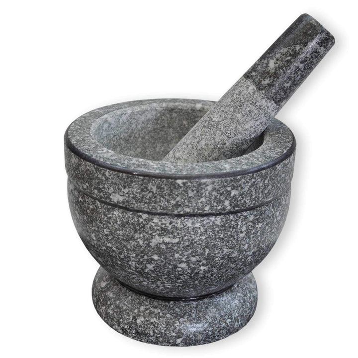 Wilai GmbH Granit Mörser mit Stössel, hochwertig - robust - langlebig, Steinmörser, Granitmörser, Ge