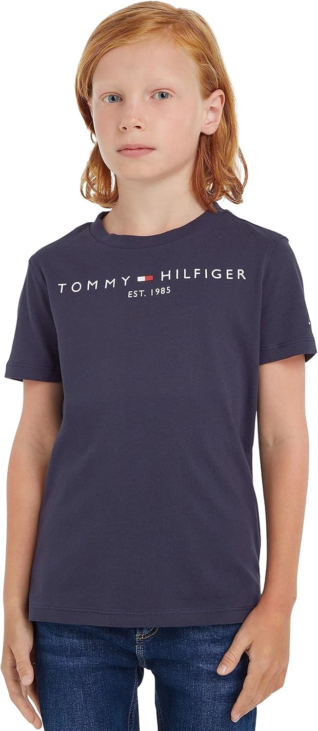 Tommy Hilfiger Kinder Unisex T-Shirt Kurzarm Essential Tee Rundhalsausschnitt 4 Jahre Blau (Twilight