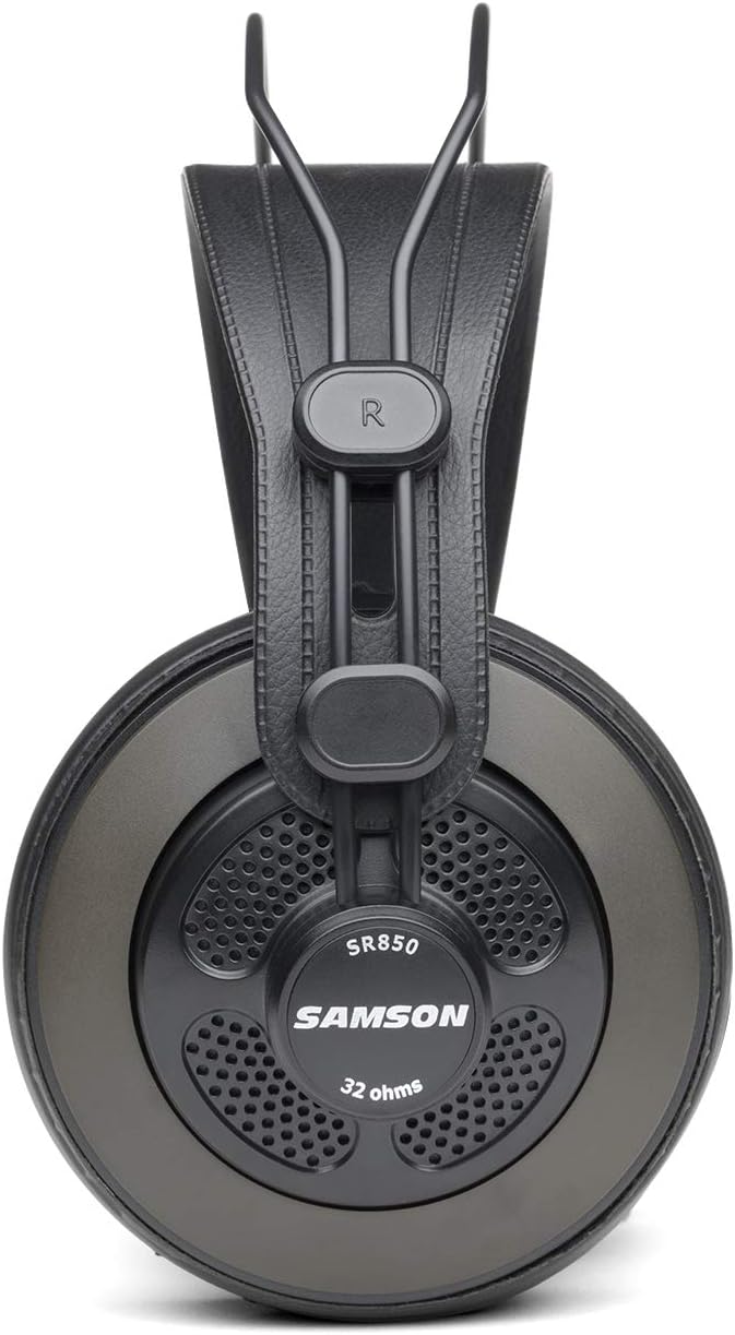 Samson SR850 Traditioneller kabelgebundener Kopfhörer, schwarz m Single, Single