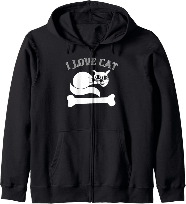 I Love My Cat - Funny Cat Lover Kapuzenjacke